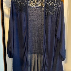 Elegant Navy blue lace kimono cardigan size 2X